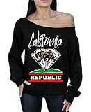 Awkwardstyles California Republic Diamond Off The Shoulder Oversized Sweatshirt