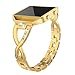 TOYOUTHS Compatible with Fitbit Blaze Bands for Women, Metal Bands X-Link Rhinestone Replacement Accessory Straps Smart Watch Wrist Bands, Gold