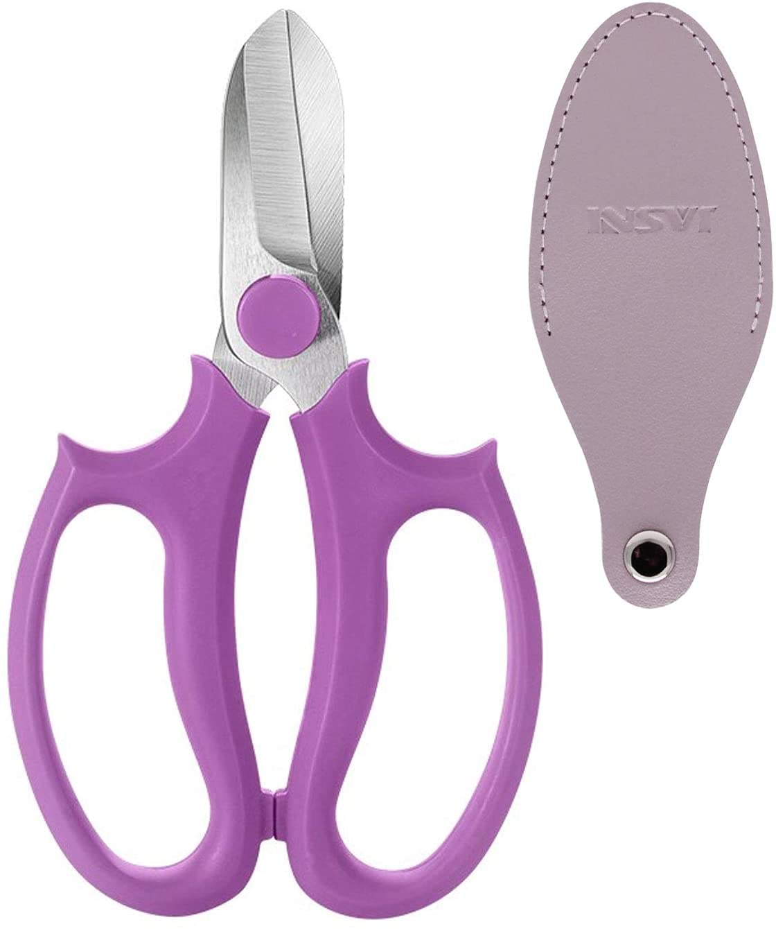 Floral Shears, Premium Steel Garden Pruning Shears Floral Fruits Leaf Scissors Hand Pruner Snip Trimming Tool for Gardening Flower (Purple, 6.5)