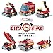 222Pcs Fire Rescue Vehicles Building Blocks Set , 6 Different Models filled in 6 Easter Eggs Including Fire Boat,Helicopters and Fire Truck for Kids Easter Egg Fillers, Easter Basket Fillers #1-#6