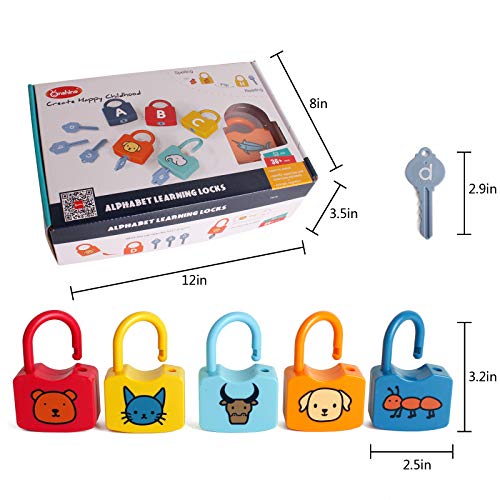 Dinhon ABC Learning Lock Educational Letter Combinationwith 26 Locks