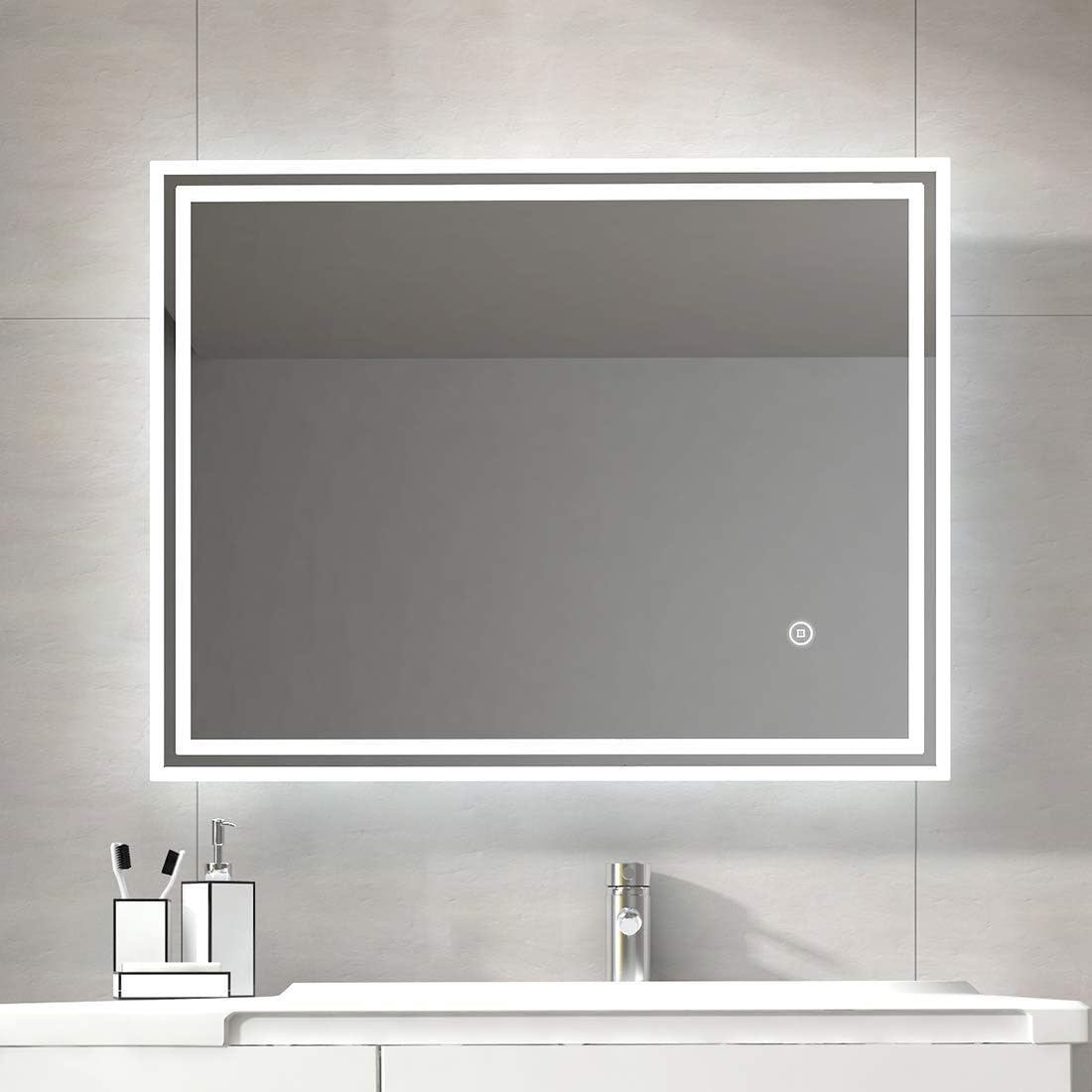 EMKE 900x700mm Illuminated LED Bathroom Mirror LED Mirrors Light with Touch Control Switch