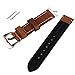 20mm Brown Genuine Leather Watchband Wristwatch Watch Band Stainless Buckle