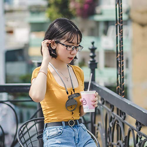 HandFan Necklace Fan Mini Wearable Fans with 2000 mAh Rechargeable Battery 3-9.5 hrs Working Times,3 Speeds Adjustment and for Office Home Outdoor Traveling