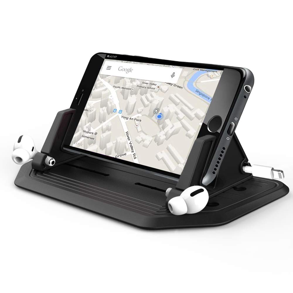 Leaflai Mobile Phone Holder for Car, Car Phone Holder Silicone Car Pad Mat for Various Dashboards, Anti-Slip Phone Car Cradles for Samsung, Huawei, iPhone, Smartphones, GPS Devices(Update Version)