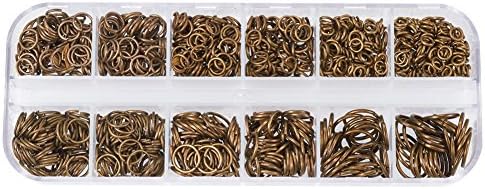 Pandahall 1Box Iron Jump Rings, Close but Unsoldered, 4~10x0.7~1mm; about 59g/box (Antique Bronze)