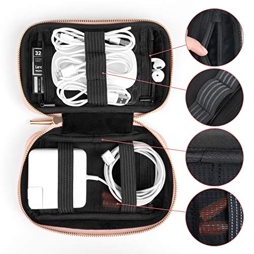 Comfyable Power Cord Holder Bag, Electronics Travel Organizer Case, Charger Cord Organizer, Electrical Cord Storage, Cable Wire Pouch (Pink) - Thumbnail 2