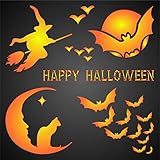 HALLOWEEN CARD STENCIL (size 7”w x 7”h) Reusable Stencils for Painting - Best Quality Scrapbooking Halloween Ideas - Use on Walls, Floors, Fabrics, Glass, Wood, Posters, and More…