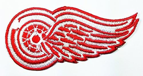 NHL Detroit Red Wings Patch Embroidered Iron on Hat Jacket Hoodie Backpack Ideal for Gift/ 8.4cm(w) X 3.8cm(h)