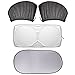 Car Window Sun Shade 4 Piece Set includes Side Window Sun Shade (2 Pieces), WindShield Sun Shade, Rear Window Sun Shade, All Easily Folded to Store in Quality Pouch AND Bonus Gift - Non-slip Dash Mat