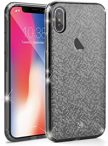 iPhone X Case,iPhone 10 Case,Custype Glitter Bling Case with Hybrid TPU + PC Slim Protective Cover [Support Wireless Charging] for iPhone X (Mosaic Black)