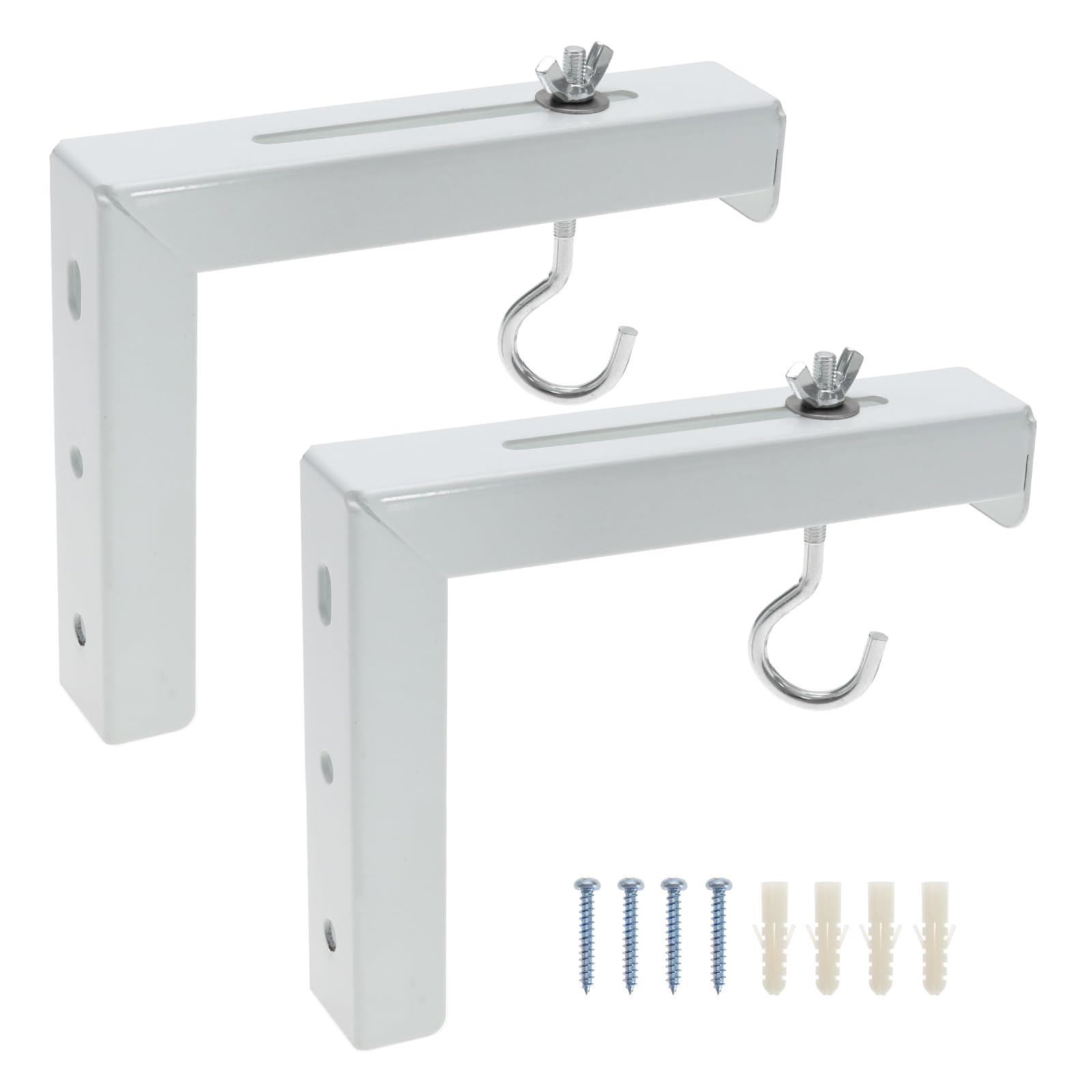 Projector Screen L-Bracket Mounting Hanger Holder Wall or Ceiling Mount Stand Adjustable Extension with Hook Hold Up to 20KG