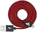 NRGized Premium 3ft Nylon Braided USB Cable with Lightning Connector [Apple MFi Certified] for iPhone 6s Plus / 6 Plus, iPad Pro, Air 2, iPod Nano, and More (Red Stripe)