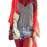 Sannysis Women Summer Cool Vest Top Sleeveless Sexy Shirt Blouse Casual Tank Top T-Shirt (L, Gray)