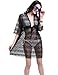 Summer Beach Cover Ups for Women V-Neck Sexy Lace Tunic Oversize Loose Swimwear Swimsuit Bikini Dress Black