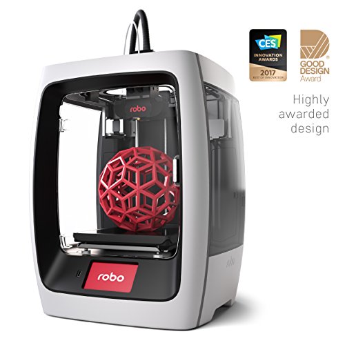 Robo r2 smart assembled 3d printer with wifi, 8x8x10" build …