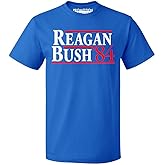 Promotion & Beyond Reagan Bush 84 Shirt Republican Presidential GOP Patriotic 80s Outfit for Men Conservative T-Shirt