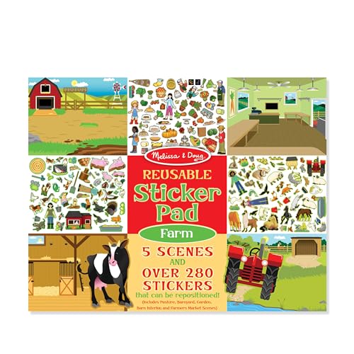 Melissa & Doug Reusable Sticker Pad: Farm - 280+ Stickers, 5 Scenes