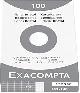 Exacompta Bristol Squared Board Printing Pack 100 A6 205gsm White view 1