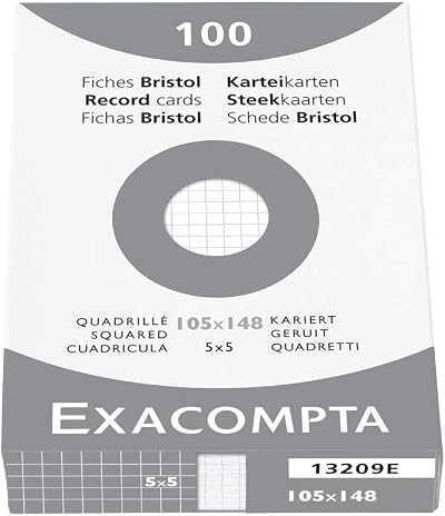 Exacompta Bristol Squared Board Printing Pack 100 A6 205gsm White