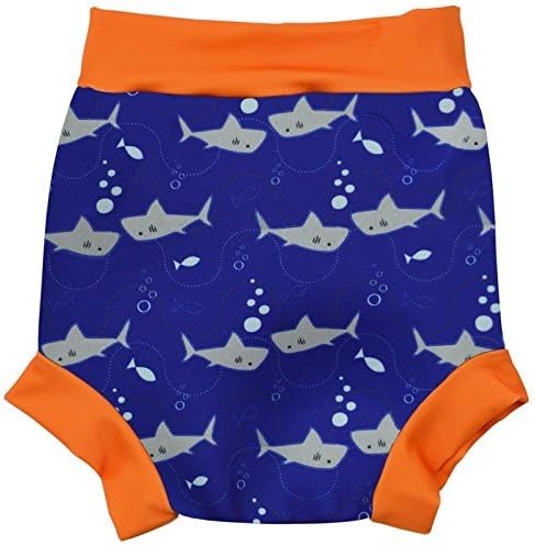 Happy Nappy HNSOXXL Baby and Toddler Reusable Swim Diaper, Shark Orange, XX Large 24+ Months by Happy Nappy