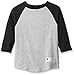 Duofold Boys' Big Raglan Baseball Tee, Oxford Gray/Black, Large