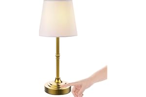 FOCONDOT Rechargeable Battery Powered Table Lamp, Wireless LED Lamps, Cordless Touch Lamps, Stepless Dimmable Bedside Lamps, Night Lamp for Bedroom, Dinning Room, Kitchen Decor, Office (Bronze)