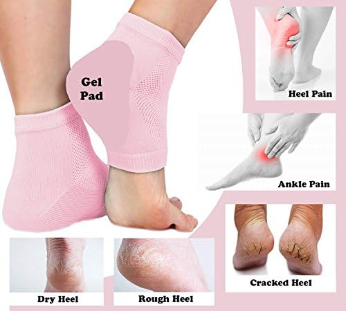 The Creative India Cotton and Spandex Washable Reusable Gel Moisturizing Cracked Heel Socks (Multicolour, Free Size)