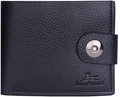 Men's Wallets Sale Clearance Brand LEEDY Men Bifold Business Leather Wallet ID Credit Card Holder Purse Pockets (P)