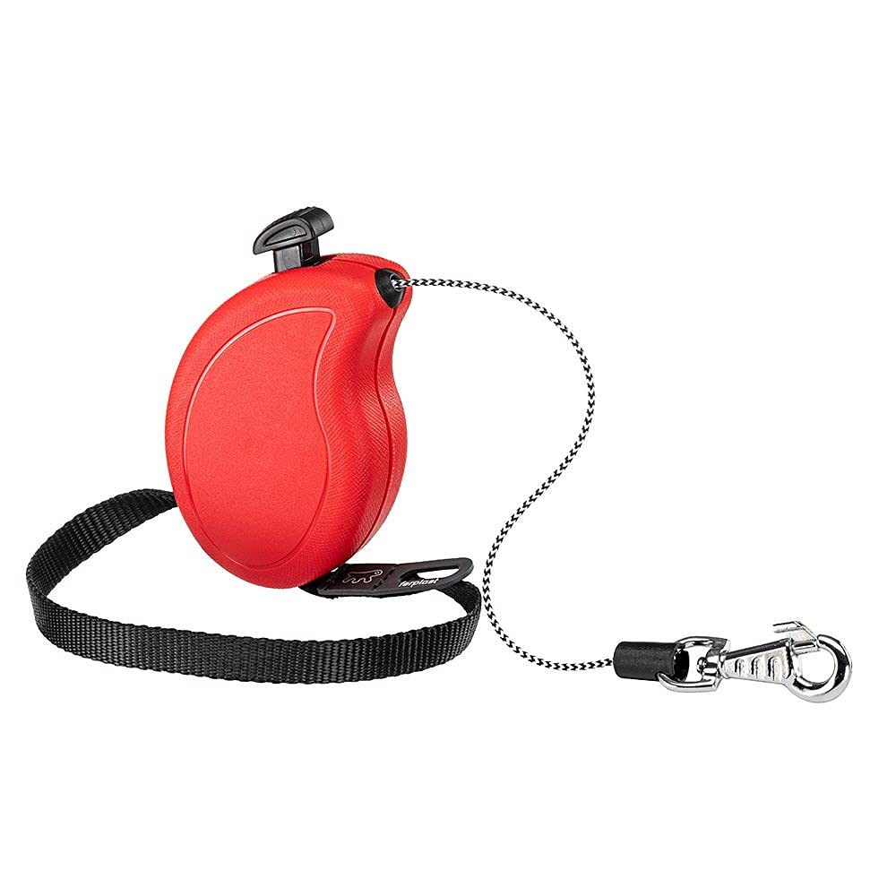 Extendable Leash for Small Dogs FLIPPY ONE CORD MINI, 3 m retractable cord, max 8 kg, Red