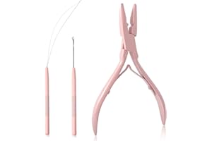 NEWISHTOOL Micro Links Hair Extensions Kit, Hair Extension Pliers for Beads, Hair Extension Loop Needle Pulling Hook Tool Bea