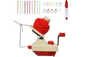 KNEWMART Yarn Ball Winder, Ball Winder for Knitting, Crocheting - Portable Swift-Compatible Tool (Swift Excluded) with Free Scissors & 20 Needles, Effortless Storage & Time-Saving