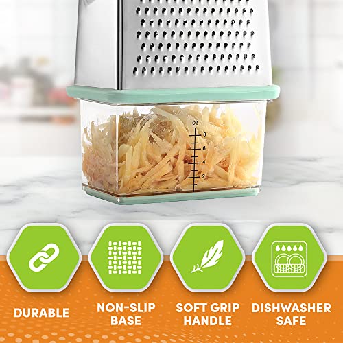 Spring Chef Professional Box Grater With Storage Container, Stainless