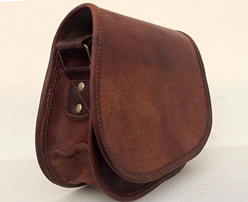 Handmade leather crossbody satchel purse bag for women