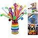 500 Pieces Pipe Cleaners Set, Including 300 Pcs 26 Colors Chenille Stems, 100 Pcs 6 Size Wiggle Googly Eyes and 50 Pcs Pom Poms for Craft DIY Art Supplies