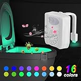 Boomile UV Toilet NightLight, 16 Colors Changing Motion Activated LED Toilet Light, Splashproof Toilet Bowl Light with Aromatherapy, Fit Any Bathroom