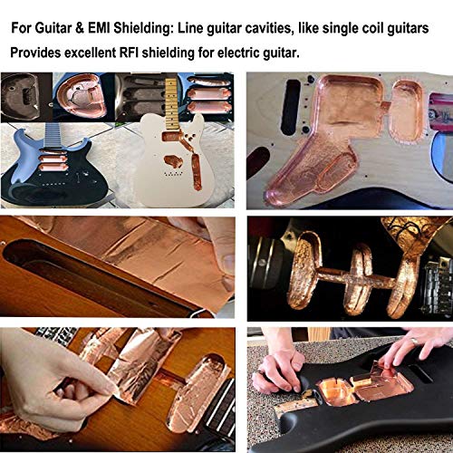 2 Inch Copper Foil Tape ( 16 Feet Long ), Double Sided Conductive Adhesive Cooper Tape for Guitar EMI Shielding, Slug Repellent, Crafts, Electrical Repairs, Grounding