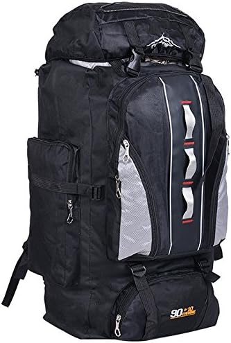 LightInTheBox 100L Hiking Camping Backpacks Large Capacity Traveling Sports Bags Unisex Multifunction Outdoor Backpacks Rucksack Trekking Bag Backpacking/Climbing Backpack/camping Backpack (Black)