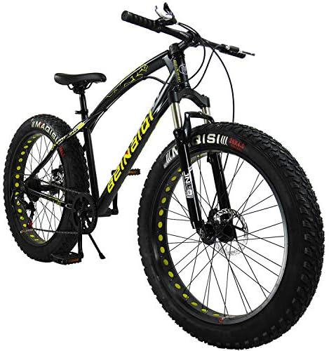 SAIGULA Fat Tire Bicycle Fat Mountain Bike 26 Inch 4.0" Tire BTM 7 Speed for Adult