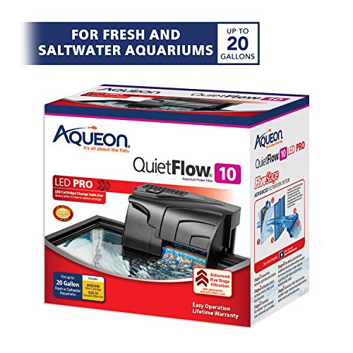 Aqueon QuietFlow 10 LED PRO Aquarium Fish Tank Power Filter For Up to