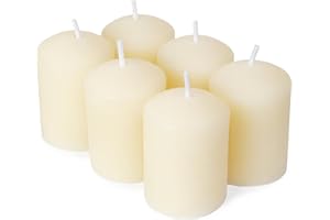 ENCANLIGHT White Beeswax Votive Candles, Natural Beeswax Pillar Candle Votives 6 Packs 1.37"x1.85", Non-Toxic and Smokeless, 9 Hour Burn Time for Weddings, Christmas, Advent, Spa Relax, Prayers