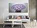 V-inspire Art, 24x48 Inch Modern Canvas Art Textured Purple Flower Oil Painting Contemporary Artwork Floral Hangings Stretched and Framed Ready to Hang Wall Decoration Abstract Painting