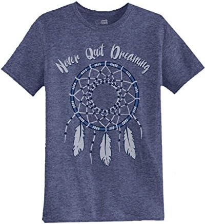 Simply Faithful Women's Preppy Never Stop Dreaming Christian T-shirt-Denim-medium