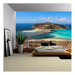 Exotic Beaches - Gramvousa Island Balos Lagoon, Crete, Greece - Removable Wall Mural | Self-Adhesive Large Wallpaper - 66x96 inches