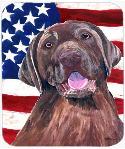 Caroline's Treasures Mouse/Hot Pad/Trivet, USA American Flag with Labrador (SC9029MP)