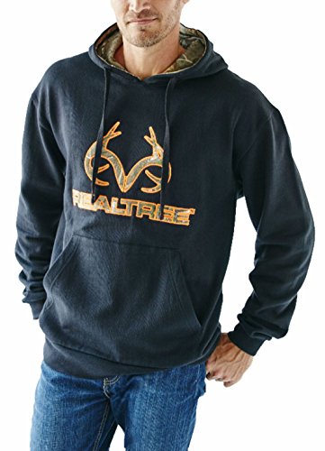Realtree Men's Antler Hoodie, Black (Medium)