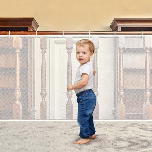 Shappy 2 Sets Baby Banister Guard, Child Rail Balcony Banister Net Kids ...