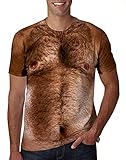 uideazone Men Women 3D Chest Hairy Printed Short