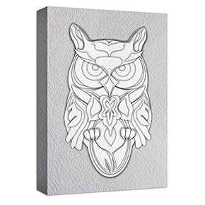 Canvas Wall Art Black and White Animals Painting Artwork for Home Prints Framed - 12x18 inches