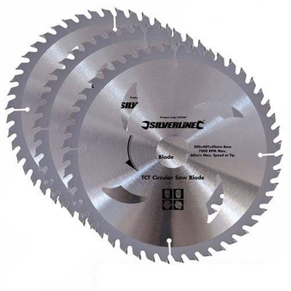 Silverline 973912 TCT Circular Saw Blades 24, 40, 48T 3pk 235 x 30 - 25, 16 mm Rings